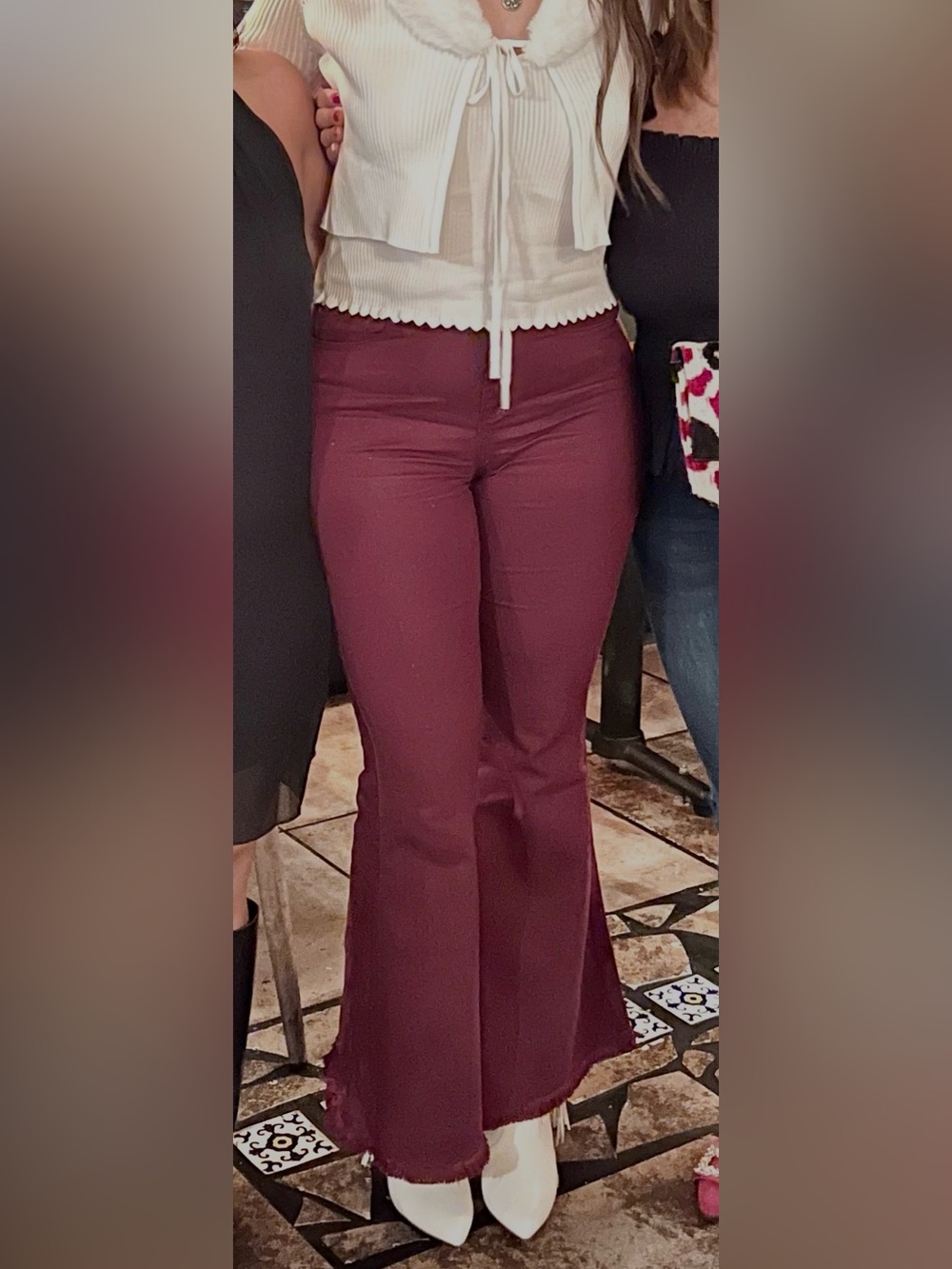 Sneak Peek Women's Burgundy Flare Jeans